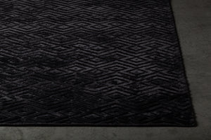 Chandra Rugs Keira 100% Viscose Hand-Woven Contemporary Rug Black 9' x 13'