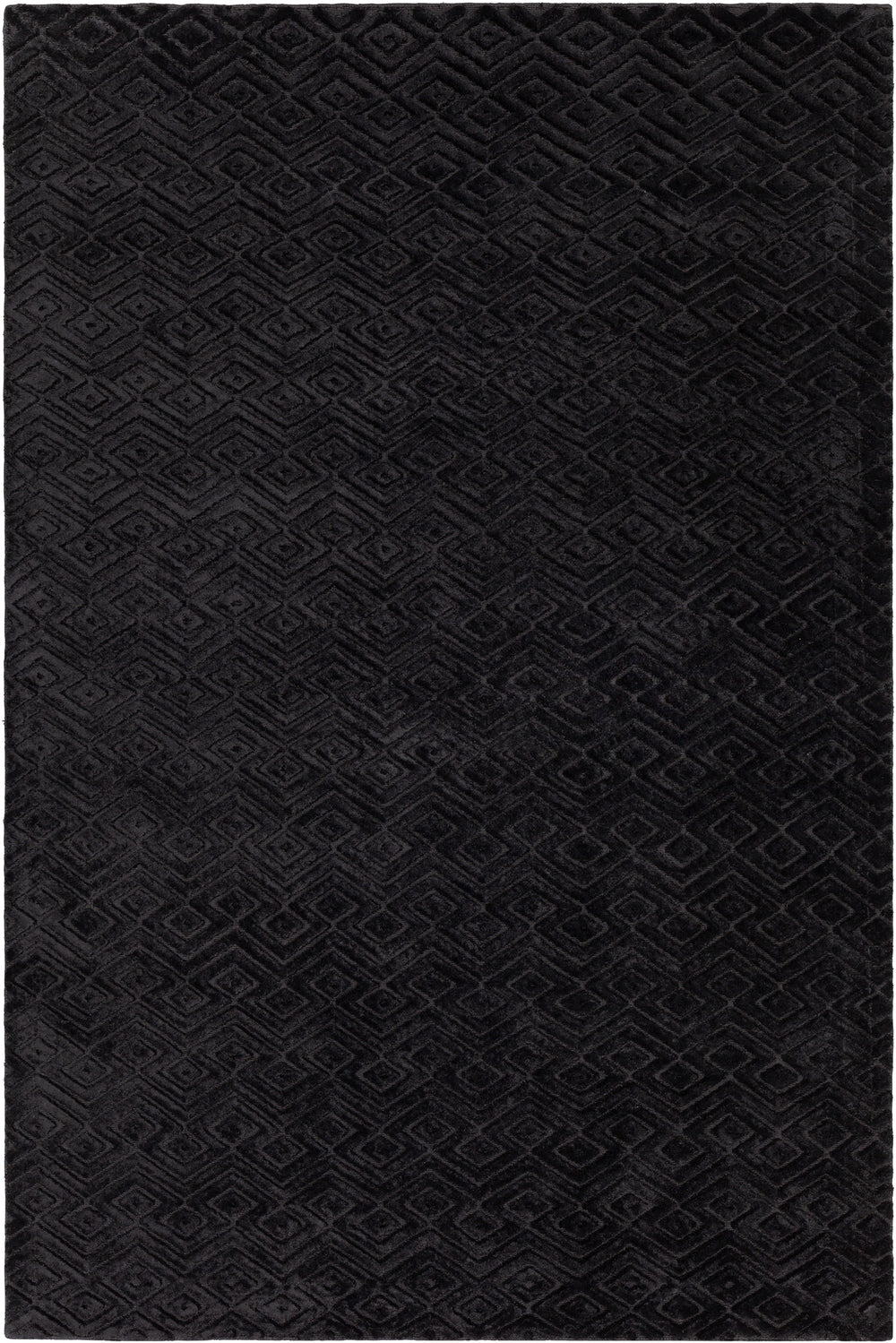 Chandra Rugs Keira 100% Viscose Hand-Woven Contemporary Rug Black 9' x 13'