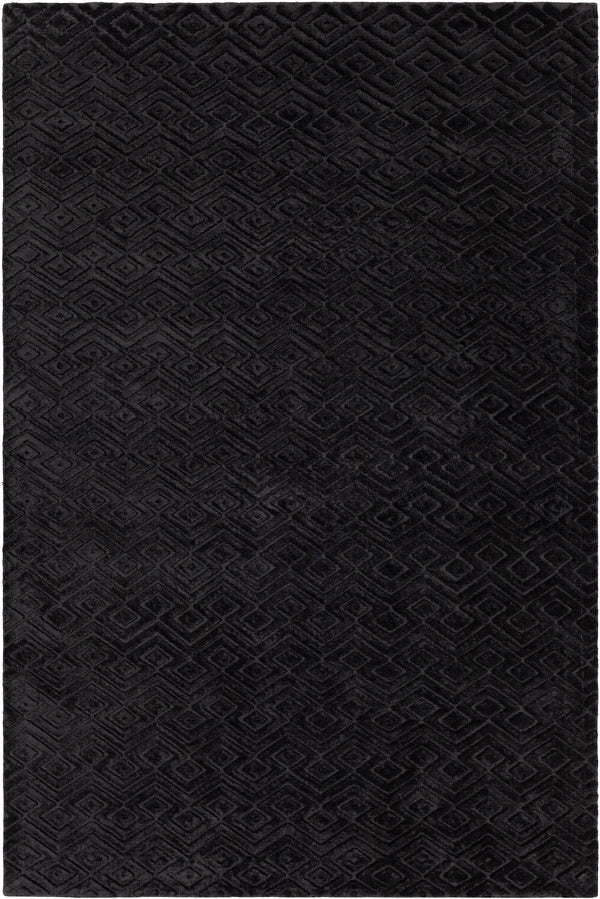 Chandra Rugs Keira 100% Viscose Hand-Woven Contemporary Rug Black 9' x 13'