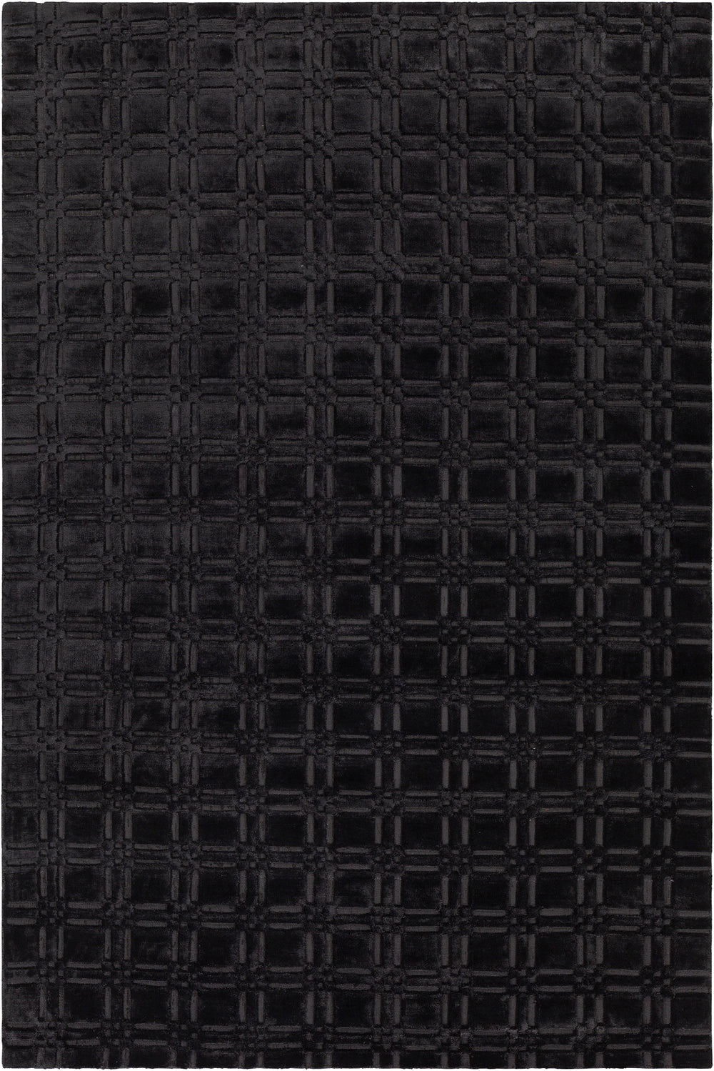 Chandra Rugs Keira 100% Viscose Hand-Woven Contemporary Rug Black 9' x 13'
