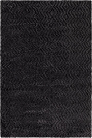 Chandra Rugs Keira 100% Viscose Hand-Woven Contemporary Rug Black 9' x 13'