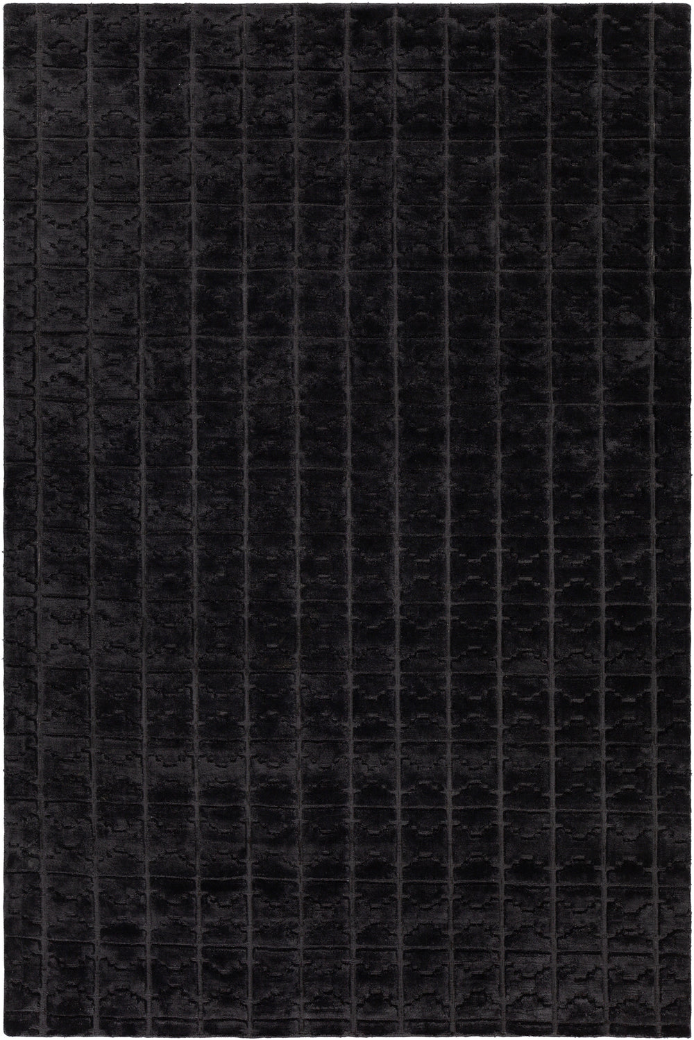 Chandra Rugs Keira 100% Viscose Hand-Woven Contemporary Rug Black 9' x 13'