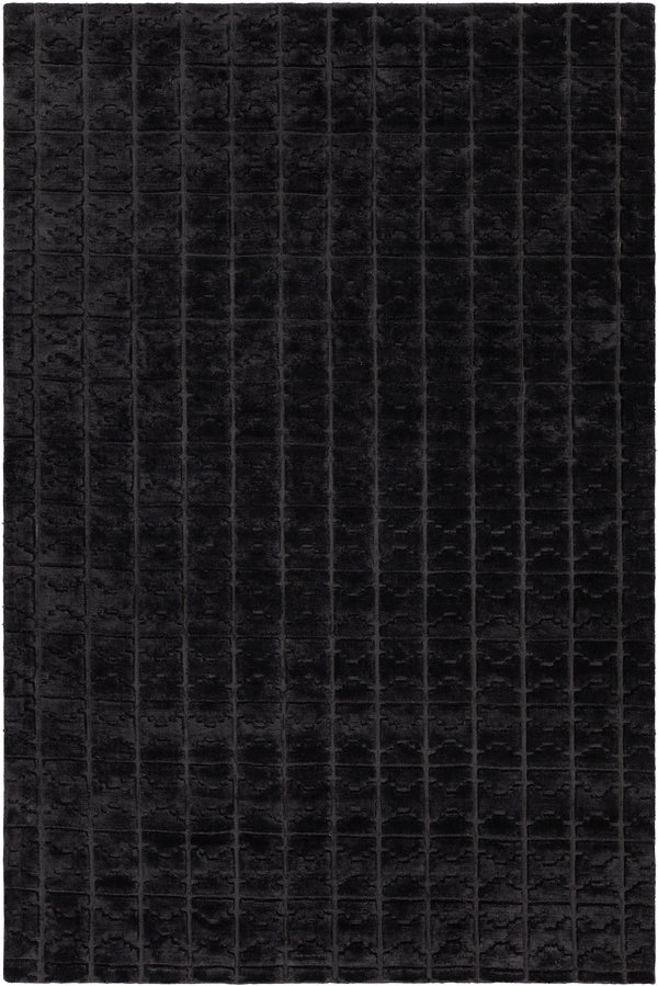 Chandra Rugs Keira 100% Viscose Hand-Woven Contemporary Rug Black 9' x 13'