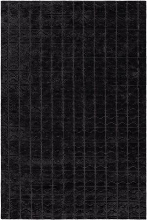 Chandra Rugs Keira 100% Viscose Hand-Woven Contemporary Rug Black 9' x 13'