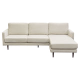 Kelsey Reversible Chaise Sectional in Cream Fabric