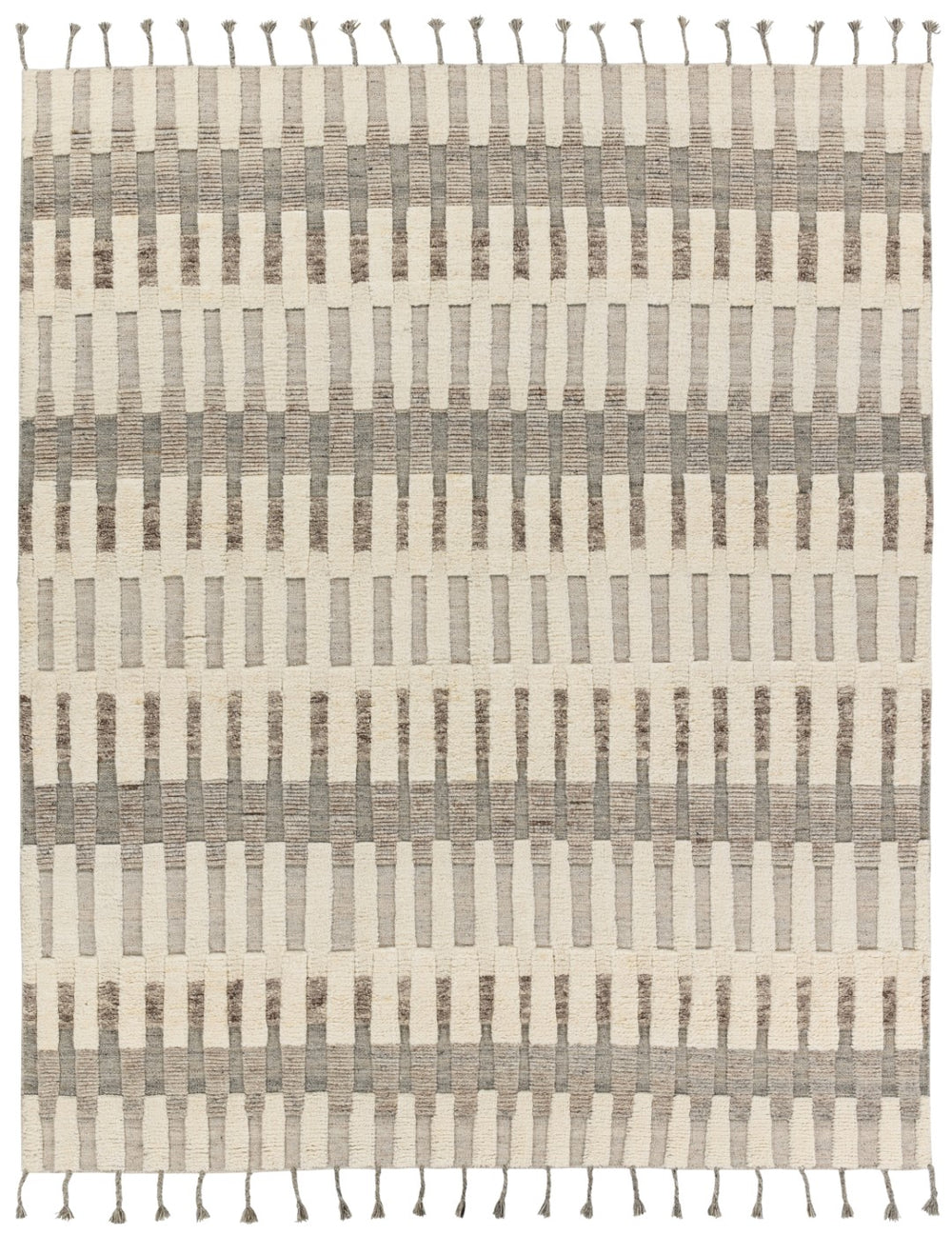Jaipur Living Keoka Izza KEO06 Hand Knotted 100% Wool Stripes Area Rug Cream 100% Wool RUG155908