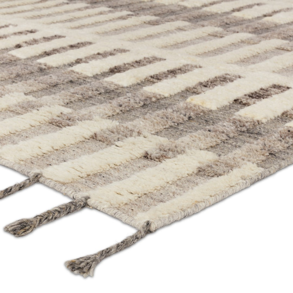 Jaipur Living Keoka Izza KEO06 Hand Knotted 100% Wool Stripes Area Rug Cream 100% Wool RUG155908