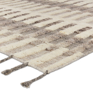 Jaipur Living Keoka Izza KEO06 Hand Knotted 100% Wool Stripes Area Rug Cream 100% Wool RUG155908