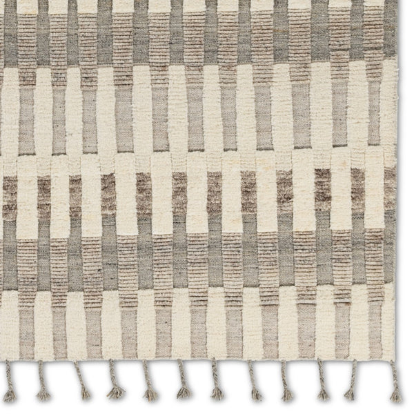 Jaipur Living Keoka Izza KEO06 Hand Knotted 100% Wool Stripes Area Rug Cream 100% Wool RUG155908