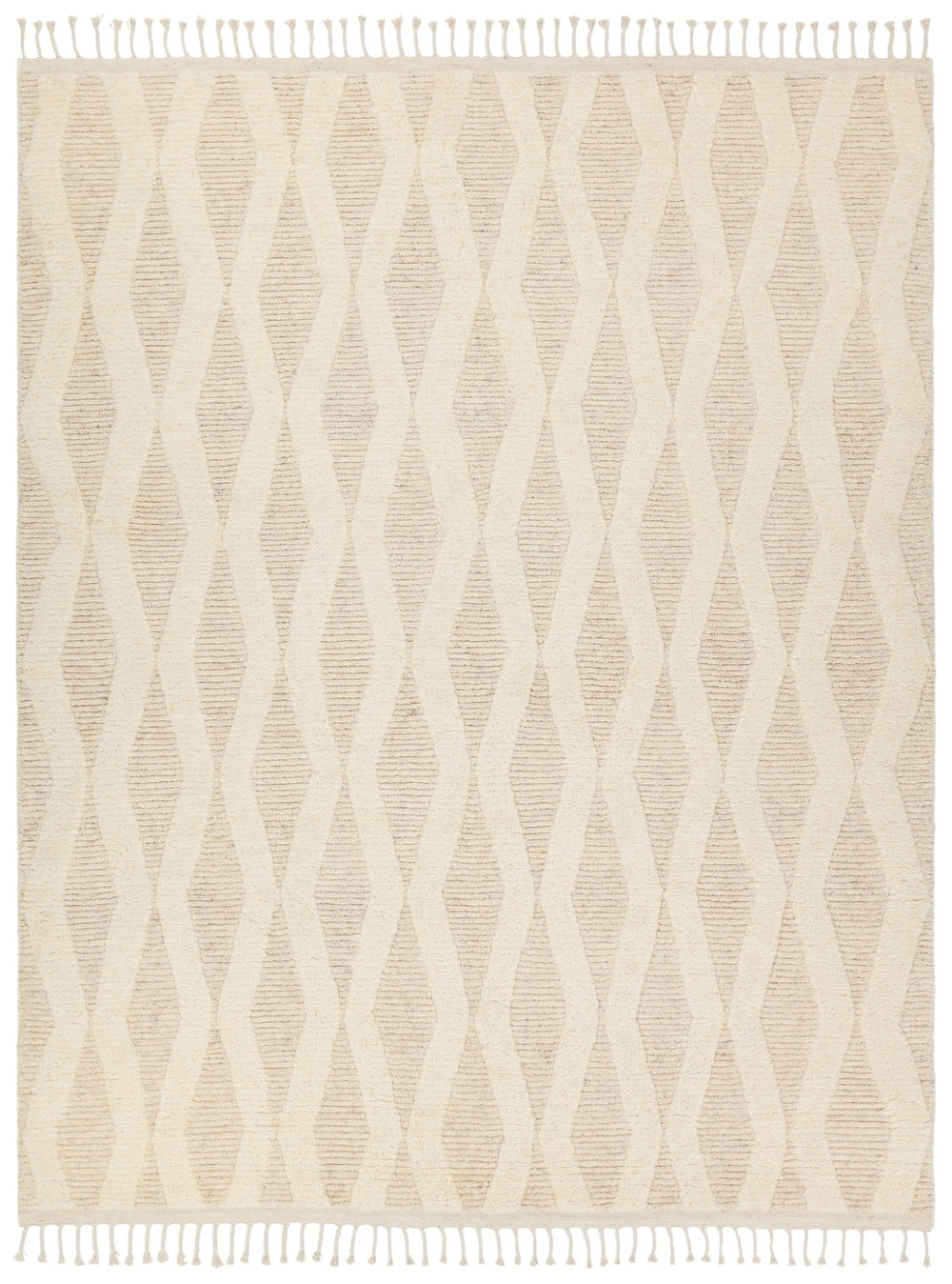 Jaipur Living Keoka Ela KEO07 Hand Knotted 100% Wool Trellis Area Rug Cream 100% Wool RUG155912