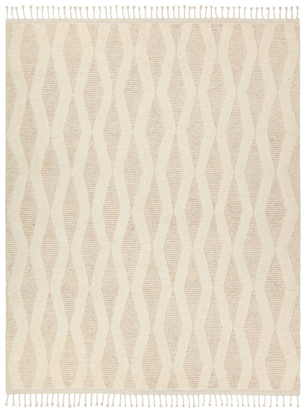 Jaipur Living Keoka Ela KEO07 Hand Knotted 100% Wool Trellis Area Rug Cream 100% Wool RUG155912