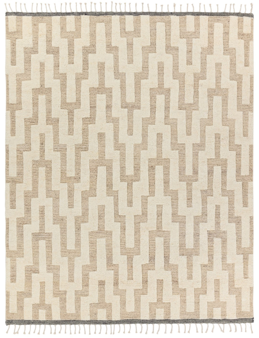Jaipur Living Keoka Emre KEO08 Hand Knotted 100% Wool Chevron Area Rug Cream 100% Wool RUG155916