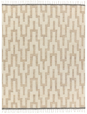 Jaipur Living Keoka Emre KEO08 Hand Knotted 100% Wool Chevron Area Rug Cream 100% Wool RUG155916