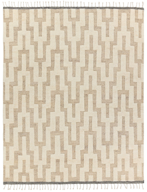 Jaipur Living Keoka Emre KEO08 Hand Knotted 100% Wool Chevron Area Rug Cream 100% Wool RUG155916