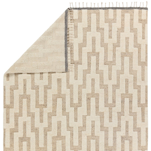 Jaipur Living Keoka Emre KEO08 Hand Knotted 100% Wool Chevron Area Rug Cream 100% Wool RUG155916