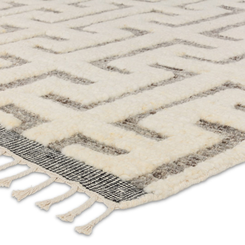 Jaipur Living Keoka Semra KEO09 Hand Knotted 100% Wool Geometric Area Rug Cream 100% Wool RUG155920