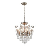 Bethel Pewter Chandelier in Metal & Crystal