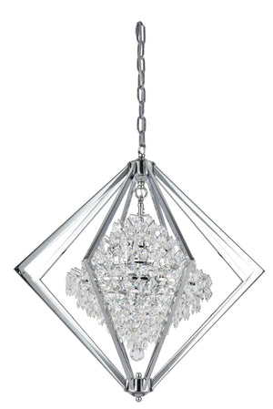 Bethel Chrome Chandelier in Metal & Crystal