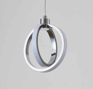 Bethel Chrome LED Single Pendant Lighting in Metal & Acrylic