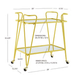 Yellow Mid-Century Bar Cart