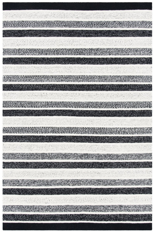 Kilim 151  Flat Weave 80% Wool 20% Cotton Rug Black / Ivory