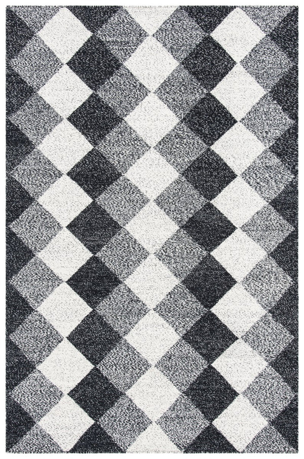 Kilim 152  Flat Weave 80% Wool 20% Cotton Rug Black / Ivory