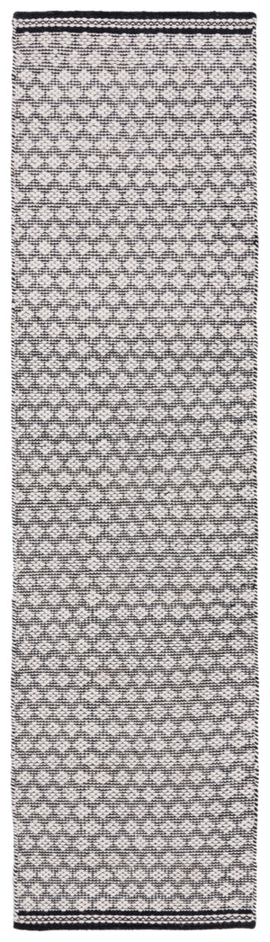 Kilim 376 Flat Weave 80% Wool, 20% Cotton Rug Black / Ivory 80% Wool, 20% Cotton KLM376Z-29