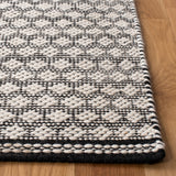 Kilim 376 Flat Weave 80% Wool, 20% Cotton Rug Black / Ivory 80% Wool, 20% Cotton KLM376Z-5