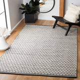 Kilim 376 Flat Weave 80% Wool, 20% Cotton Rug Black / Ivory 80% Wool, 20% Cotton KLM376Z-5