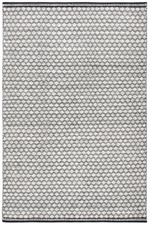 Kilim 376 Flat Weave 80% Wool, 20% Cotton Rug Black / Ivory 80% Wool, 20% Cotton KLM376Z-5