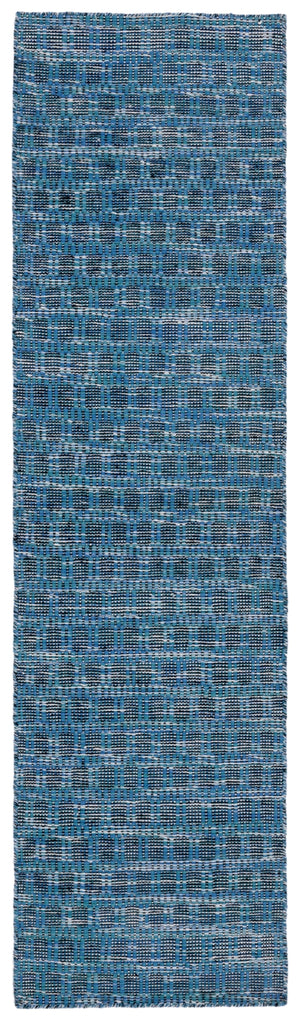 Kilim 377 Flat Weave 80% Wool, 20% Cotton Rug Blue / Black 80% Wool, 20% Cotton KLM377M-29