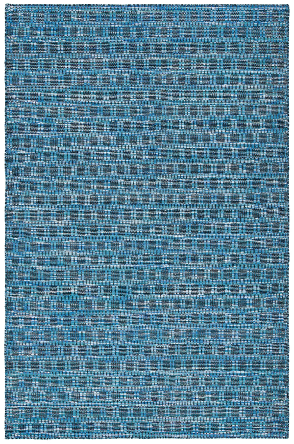 Kilim 377 Flat Weave 80% Wool, 20% Cotton Rug Blue / Black 80% Wool, 20% Cotton KLM377M-5
