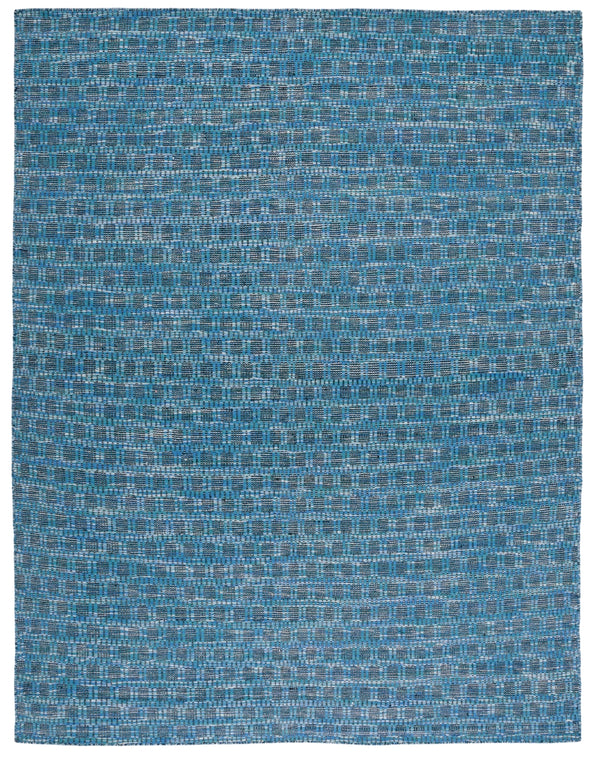Kilim 377 Flat Weave 80% Wool, 20% Cotton Rug Blue / Black 80% Wool, 20% Cotton KLM377M-8