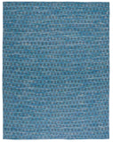 Kilim 377 Flat Weave 80% Wool, 20% Cotton Rug Blue / Black 80% Wool, 20% Cotton KLM377M-8