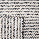 Kilim 378 Flat Weave 80% Wool, 20% Cotton Rug Black / Ivory 80% Wool, 20% Cotton KLM378Z-5