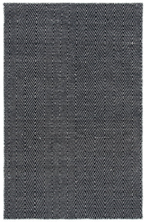 Kilim 380 Flat Weave 80% Wool, 20% Cotton Rug Black / Ivory 80% Wool, 20% Cotton KLM380Z-5