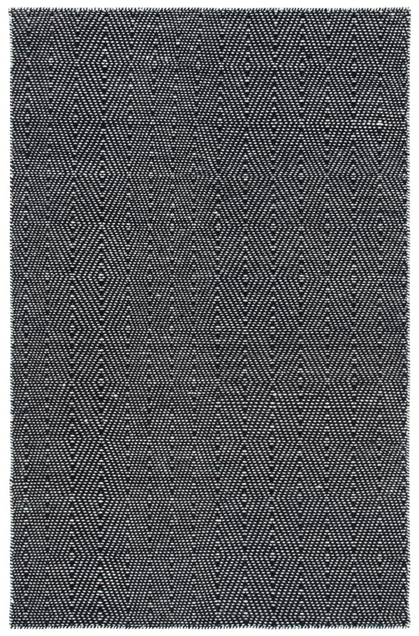 Kilim 380 Flat Weave 80% Wool, 20% Cotton Rug Black / Ivory 80% Wool, 20% Cotton KLM380Z-5