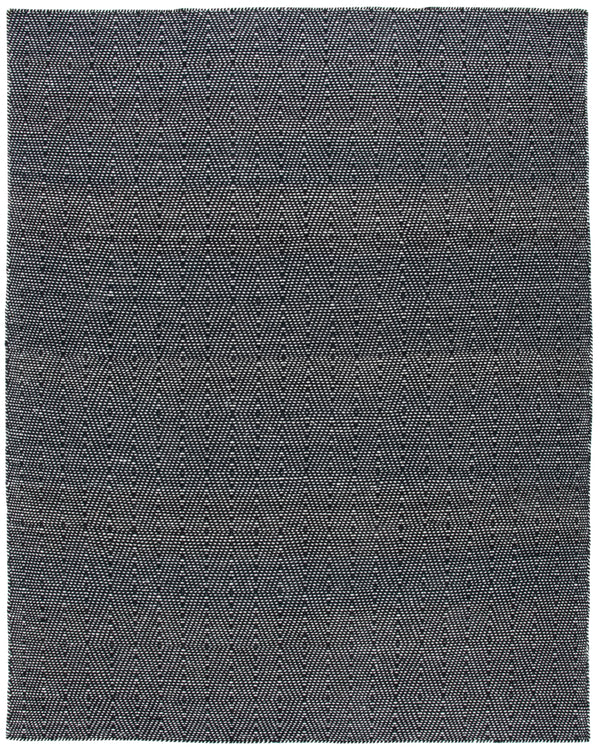 Kilim 380 Flat Weave 80% Wool, 20% Cotton Rug Black / Ivory 80% Wool, 20% Cotton KLM380Z-8
