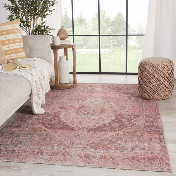 Jaipur Living Kindred Collection KND13 Ozan 100% Polyester Machine Made Updated Traditional Medallion Rug RUG149263