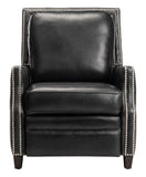 Buddy Leather Recliner - Stylish & Comfortable Upholstered Chair with Birch Wood Legs & Brass Accents