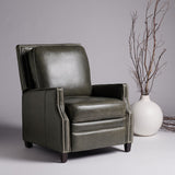 Buddy Leather Recliner - Stylish & Comfortable Upholstered Chair with Birch Wood Legs & Brass Accents