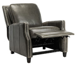 Buddy Leather Recliner - Stylish & Comfortable Upholstered Chair with Birch Wood Legs & Brass Accents