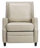 Buddy Leather Recliner - Stylish & Comfortable Upholstered Chair with Birch Wood Legs & Brass Accents