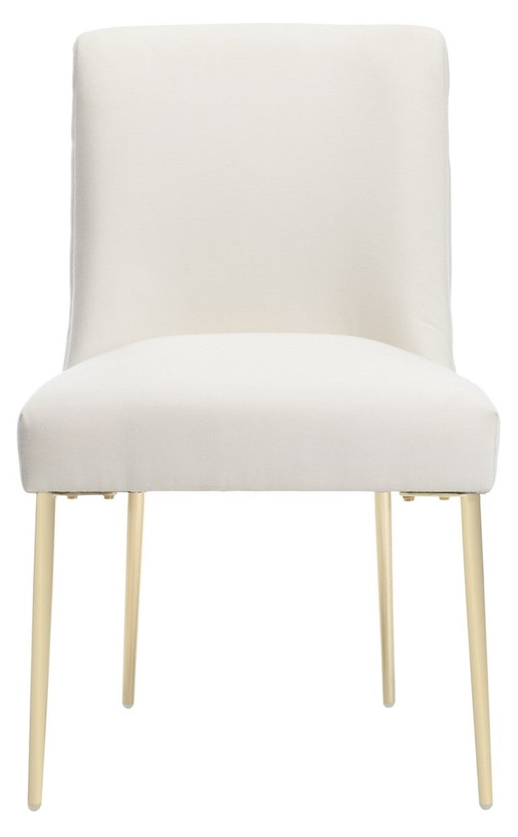 Nolita Velvet Dining Chair - Modern Mustard Glamour with Gold Legs for Chic Living Spaces and Dining