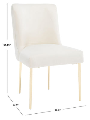 Safavieh Nolita Dining Chair Cream Fabric / Wood / Metal KNT4086J