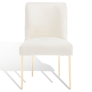 Safavieh Nolita Dining Chair Cream Fabric / Wood / Metal KNT4086J