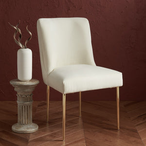 Safavieh Nolita Dining Chair Cream Fabric / Wood / Metal KNT4086J