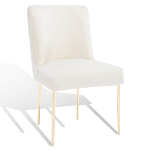 Safavieh Nolita Dining Chair Cream Fabric / Wood / Metal KNT4086J
