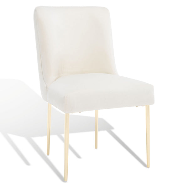 Safavieh Nolita Dining Chair Cream Fabric / Wood / Metal KNT4086J