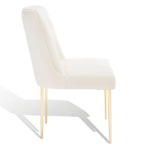 Safavieh Nolita Dining Chair Cream Fabric / Wood / Metal KNT4086J
